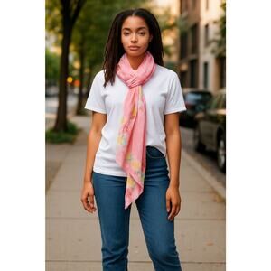 Lilly Pulitzer x Ford Breast Cancer Awareness Y2K Blanket SCARF Nwot.